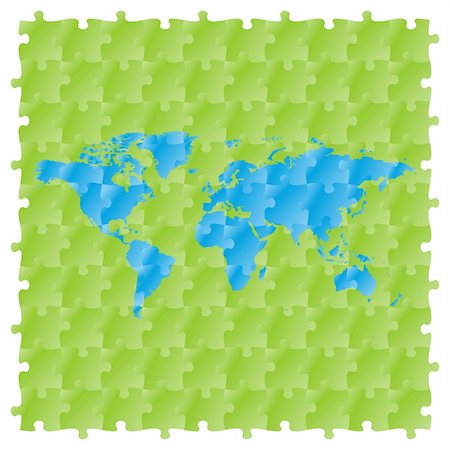 simsearch:400-04428819,k - fully editable vector world map with puzzle pattern Stock Photo - Budget Royalty-Free & Subscription, Code: 400-04648872
