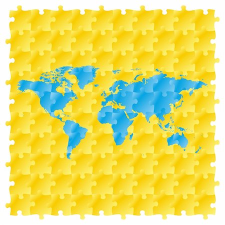 simsearch:400-04428819,k - fully editable vector world map with puzzle pattern Stock Photo - Budget Royalty-Free & Subscription, Code: 400-04648873