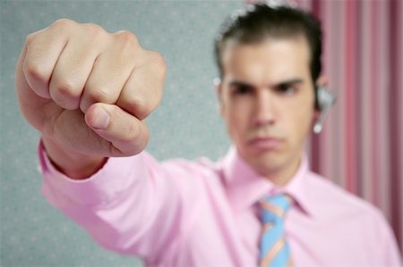 student fighting - angry aggresive businessman with fist closeup to camera Stock Photo - Budget Royalty-Free & Subscription, Code: 400-04649199