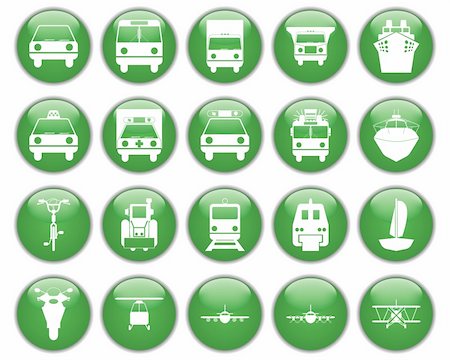 Transportation set of different vector web icons Stock Photo - Budget Royalty-Free & Subscription, Code: 400-04649352