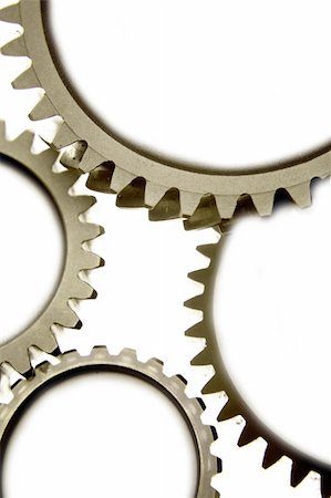 simsearch:700-03601449,k - Four steel gears closeup. Connecting over white. Copy space. Stock Photo - Budget Royalty-Free & Subscription, Code: 400-04649678