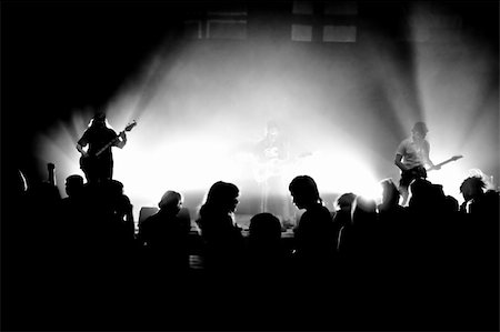 simsearch:400-04644405,k - Black-and-white photo from a rock concert Stock Photo - Budget Royalty-Free & Subscription, Code: 400-04640093