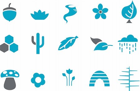 Vector icons pack - Blue Series, nature collection Stock Photo - Budget Royalty-Free & Subscription, Code: 400-04641267