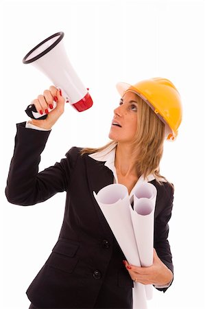 An architect giving orders with a megaphone Stock Photo - Budget Royalty-Free & Subscription, Code: 400-04641878
