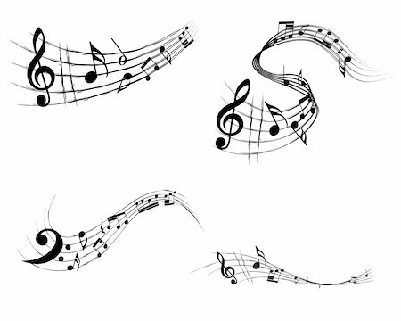 Vector musical notes staff background for design use Foto de stock - Super Valor sin royalties y Suscripción, Código: 400-04642170