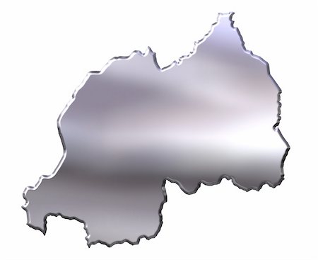 simsearch:400-05172499,k - Rwanda 3d silver map isolated in white Stock Photo - Budget Royalty-Free & Subscription, Code: 400-04642353