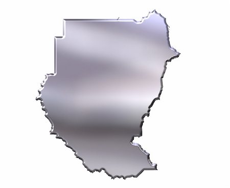 simsearch:400-05172499,k - Sudan 3d silver map isolated in white Stock Photo - Budget Royalty-Free & Subscription, Code: 400-04642368
