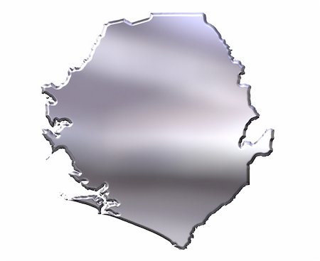 simsearch:400-05172499,k - Sierra Leone 3d silver map isolated in white Stock Photo - Budget Royalty-Free & Subscription, Code: 400-04642361