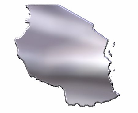 simsearch:400-05172499,k - Tanzania 3d silver map isolated in white Stock Photo - Budget Royalty-Free & Subscription, Code: 400-04642376