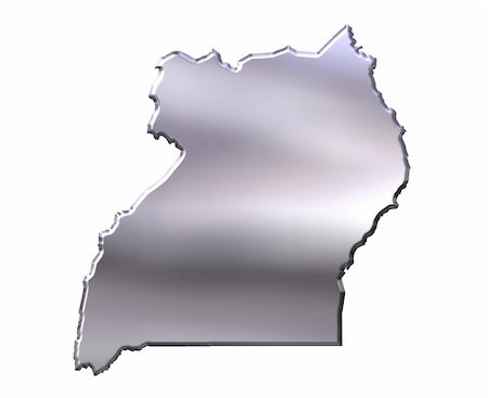 simsearch:400-05172499,k - Uganda 3d silver map isolated in white Stock Photo - Budget Royalty-Free & Subscription, Code: 400-04642382