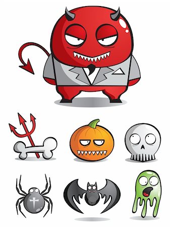 Vector caricatures of monsters for a holiday Halloween Stock Photo - Budget Royalty-Free & Subscription, Code: 400-04642494
