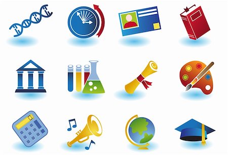 simsearch:400-06084780,k - Set of 12 educational icons. Stock Photo - Budget Royalty-Free & Subscription, Code: 400-04642539