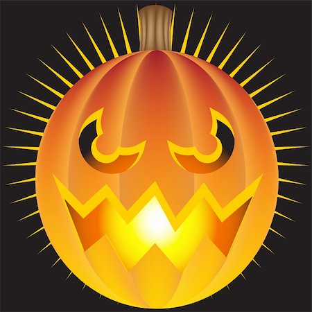 drawn pumpkins - A 3D  image of a Halloween pumpkin. Stock Photo - Budget Royalty-Free & Subscription, Code: 400-04642571