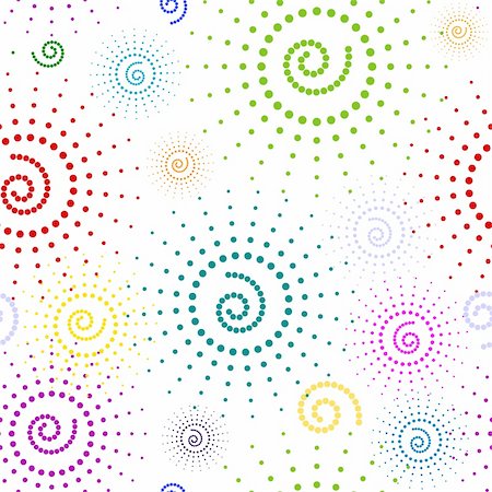 simsearch:400-04642641,k - Abstract seamless white pattern with multi-coloured curls Stock Photo - Budget Royalty-Free & Subscription, Code: 400-04642669