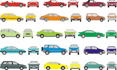Set icons - Color silhouettes of cars, vector shapes design Stock Photo - Budget Royalty-Free & Subscription, Code: 400-04642670
