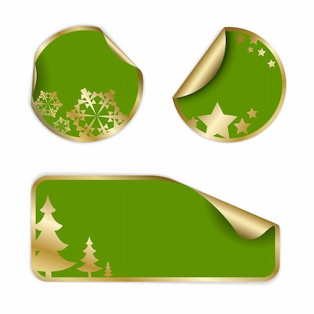 simsearch:400-04659792,k - Christmas labels and stickers (golden and green) Stock Photo - Budget Royalty-Free & Subscription, Code: 400-04642977