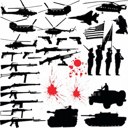 simsearch:400-04072400,k - Set of various military related vector silhouettes Stock Photo - Budget Royalty-Free & Subscription, Code: 400-04643235