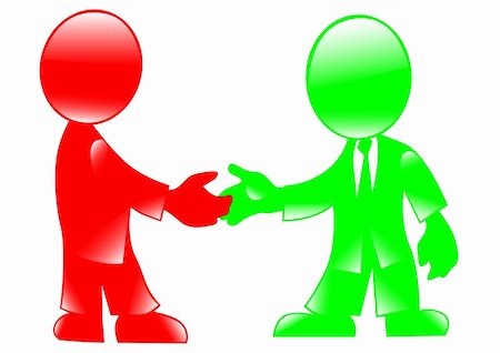 simsearch:400-04333648,k - Vector drawing handshake. Colored figures of people on a white background Stock Photo - Budget Royalty-Free & Subscription, Code: 400-04654256