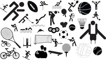 diving shoot - sports icon character set in different positions and objects Stock Photo - Budget Royalty-Free & Subscription, Code: 400-04656845