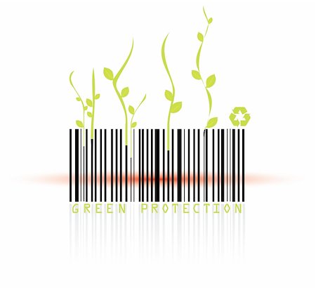Barcode and red reader beam, conceptual grunge vector Stock Photo - Budget Royalty-Free & Subscription, Code: 400-04657335