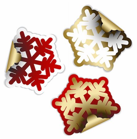 simsearch:400-04659792,k - Snow flakes as labels badges and stickers Stock Photo - Budget Royalty-Free & Subscription, Code: 400-04658252
