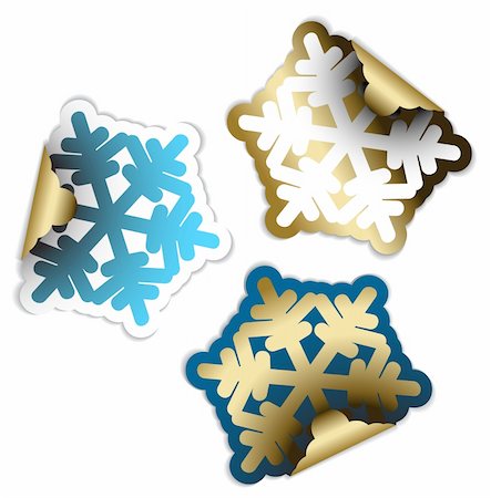 simsearch:400-04659792,k - Snow flakes as labels badges and stickers Stock Photo - Budget Royalty-Free & Subscription, Code: 400-04658262