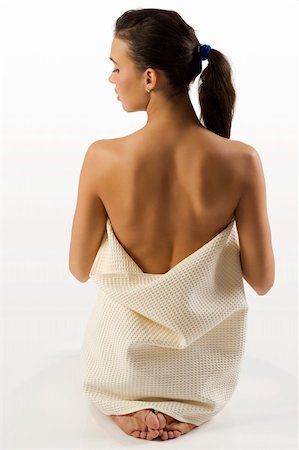 simsearch:400-05322963,k - back side beauty portrait of a young cute brunette showing her nude shoulder Stock Photo - Budget Royalty-Free & Subscription, Code: 400-04658850
