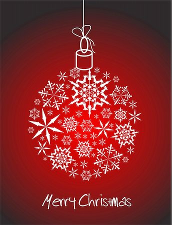 simsearch:400-04841877,k - Christmas ball made from white snowflakes on red background Stock Photo - Budget Royalty-Free & Subscription, Code: 400-04659783