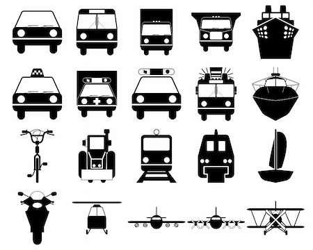 Transportation set of different vector web icons Stock Photo - Budget Royalty-Free & Subscription, Code: 400-04650147