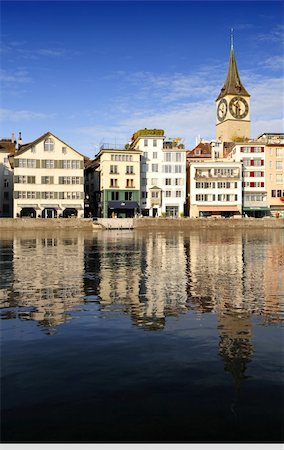 simsearch:400-05193127,k - Zurich cityscape - St.Peter's church (Switzerland) Stock Photo - Budget Royalty-Free & Subscription, Code: 400-04650219