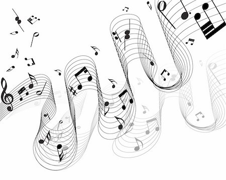 simsearch:400-08495932,k - Vector musical notes staff background for design use Stock Photo - Budget Royalty-Free & Subscription, Code: 400-04650556