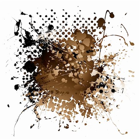 simsearch:400-04688937,k - Grunge illustrated brown ink splat design with white background Stock Photo - Budget Royalty-Free & Subscription, Code: 400-04650982