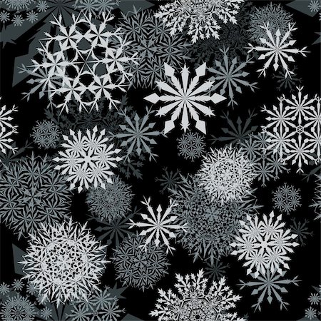 simsearch:400-04635890,k - Seamless vector snowflakes background in different shapes Stock Photo - Budget Royalty-Free & Subscription, Code: 400-04651420