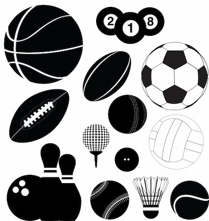simsearch:400-05877692,k - series of black illustrations of sports balls Foto de stock - Super Valor sin royalties y Suscripción, Código: 400-04651794