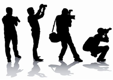 Vector image of professional photographers with equipment at work Photographie de stock - Aubaine LD & Abonnement, Code: 400-04652037