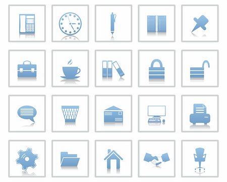 simsearch:400-03938572,k - Business and office set of different vector web icons Stock Photo - Budget Royalty-Free & Subscription, Code: 400-04652111