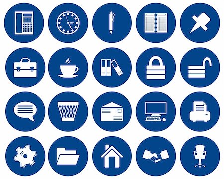 simsearch:400-03938572,k - Business and office set of different vector web icons Stock Photo - Budget Royalty-Free & Subscription, Code: 400-04652112