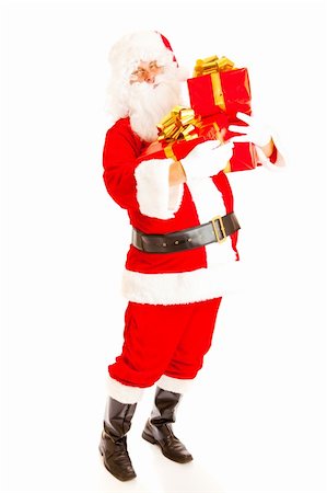 simsearch:400-06462885,k - Santa Claus carrying present boxes Stock Photo - Budget Royalty-Free & Subscription, Code: 400-04652299