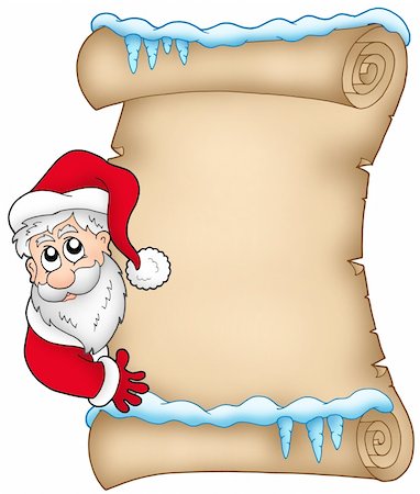 simsearch:400-04258210,k - Winter parchment with Santa Claus 1 - color illustration. Stock Photo - Budget Royalty-Free & Subscription, Code: 400-04652353