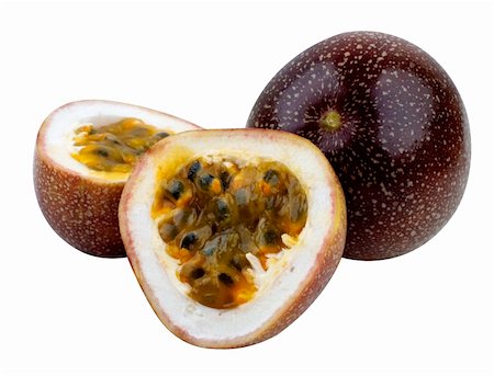 simsearch:400-06513460,k - Passion Fruits isolated on white with clipping path. Stock Photo - Budget Royalty-Free & Subscription, Code: 400-04665350