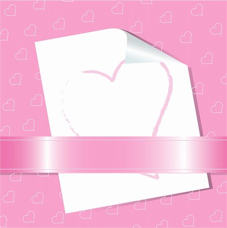 simsearch:400-06080543,k - Valentine?s background with curled paper on pink pattern Stock Photo - Budget Royalty-Free & Subscription, Code: 400-04665429