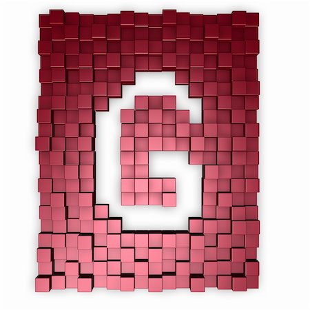 cubes background with letter g - 3d illustration Stock Photo - Budget Royalty-Free & Subscription, Code: 400-04665675