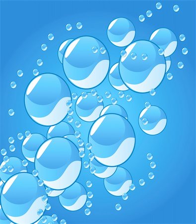 beautiful water drops decoration on blue background Stock Photo - Budget Royalty-Free & Subscription, Code: 400-04665798