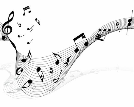 simsearch:400-04653339,k - Vector musical notes staff background for design use Stock Photo - Budget Royalty-Free & Subscription, Code: 400-04665897