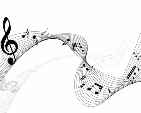 simsearch:400-08495932,k - Vector musical notes staff background for design use Stock Photo - Budget Royalty-Free & Subscription, Code: 400-04665898