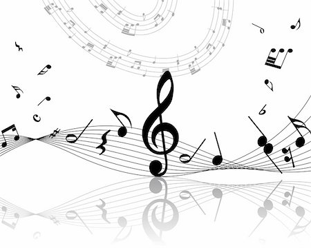 simsearch:400-08495932,k - Vector musical notes staff background for design use Stock Photo - Budget Royalty-Free & Subscription, Code: 400-04665899