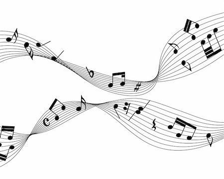 simsearch:400-04653339,k - Vector musical notes staff background for design use Stock Photo - Budget Royalty-Free & Subscription, Code: 400-04665901