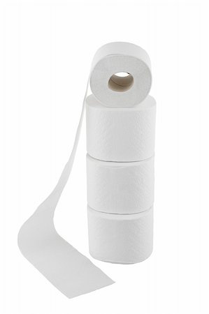 simsearch:400-05370670,k - four rolls of soft toilet paper isolated on white Stock Photo - Budget Royalty-Free & Subscription, Code: 400-04666015