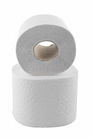 simsearch:400-05303863,k - two rolls of soft toilet paper isolated on white Stock Photo - Budget Royalty-Free & Subscription, Code: 400-04666013