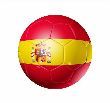 3D soccer ball with Spain team flag, world football cup 2010. isolated on white with clipping path Stock Photo - Budget Royalty-Free & Subscription, Code: 400-04666319